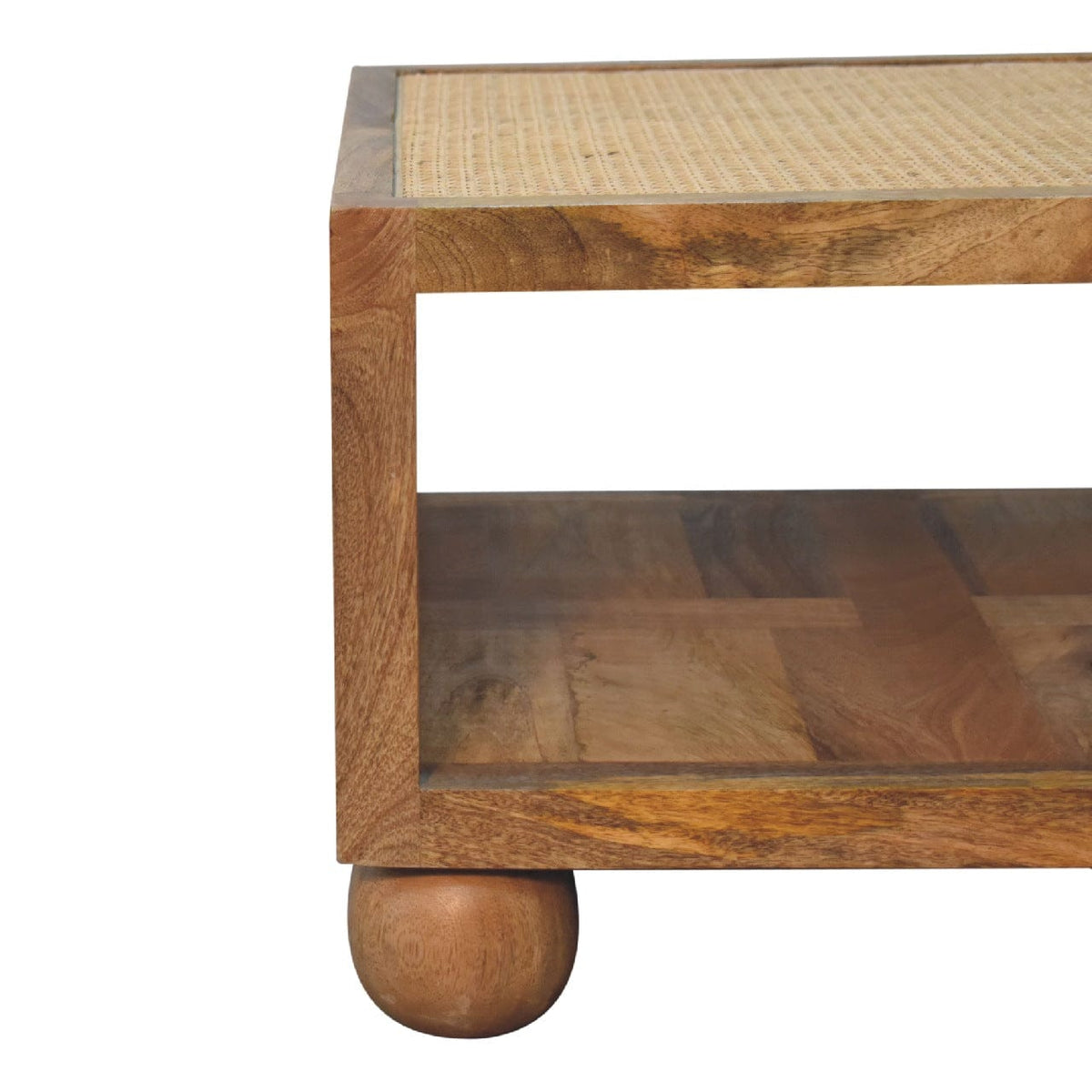 Mid-Century Modern Larissa Coffee Table - Solid Mango Wood Center Table for Living Room - product view 3 showing...