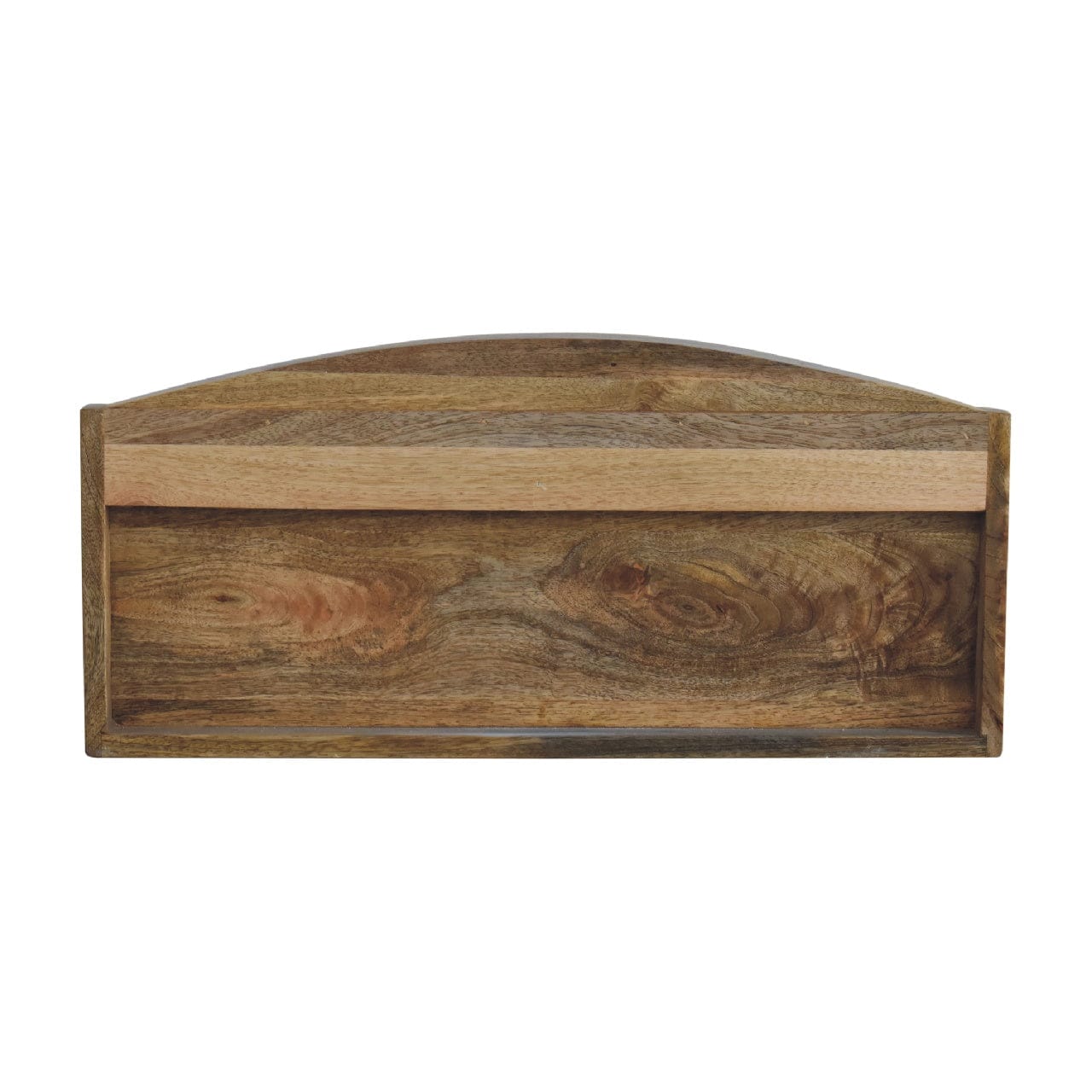 Mid-Century Modern Larissa Open Floating Shelf - Solid Mango Wood Wall Shelf for Living Room - product view 5 showing...