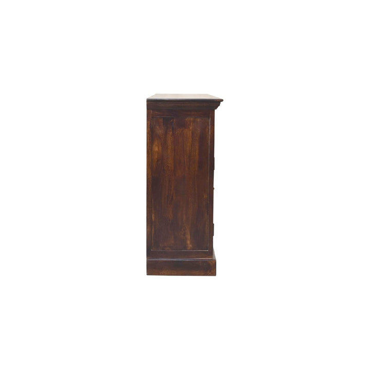 Mid-Century Modern Light Walnut Glazed Sideboard - Solid Mango Wood Buffet Cabinet for Dining Room - product view 8...