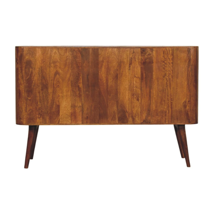 Mid-Century Modern Linden Sideboard - Solid Mango Wood Buffet Cabinet for Dining Room - product view 9 showing...