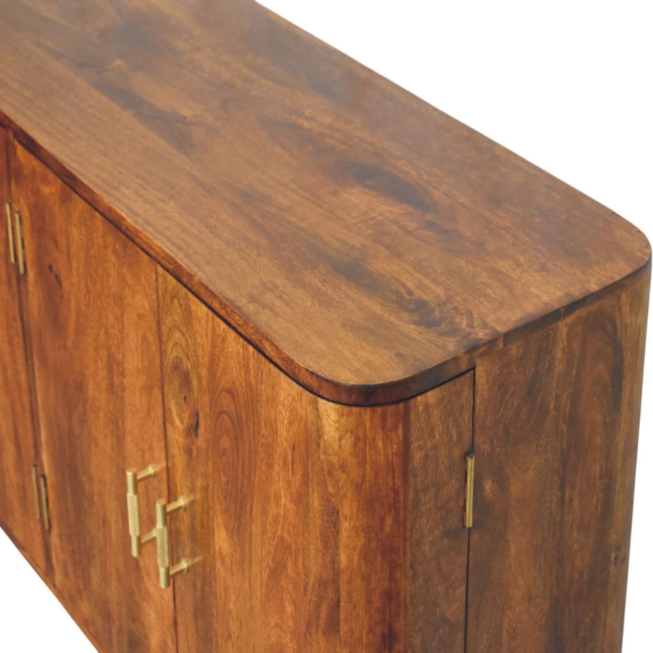 Mid-Century Modern Linden Sideboard - Solid Mango Wood Buffet Cabinet for Dining Room - product view 6 showing...
