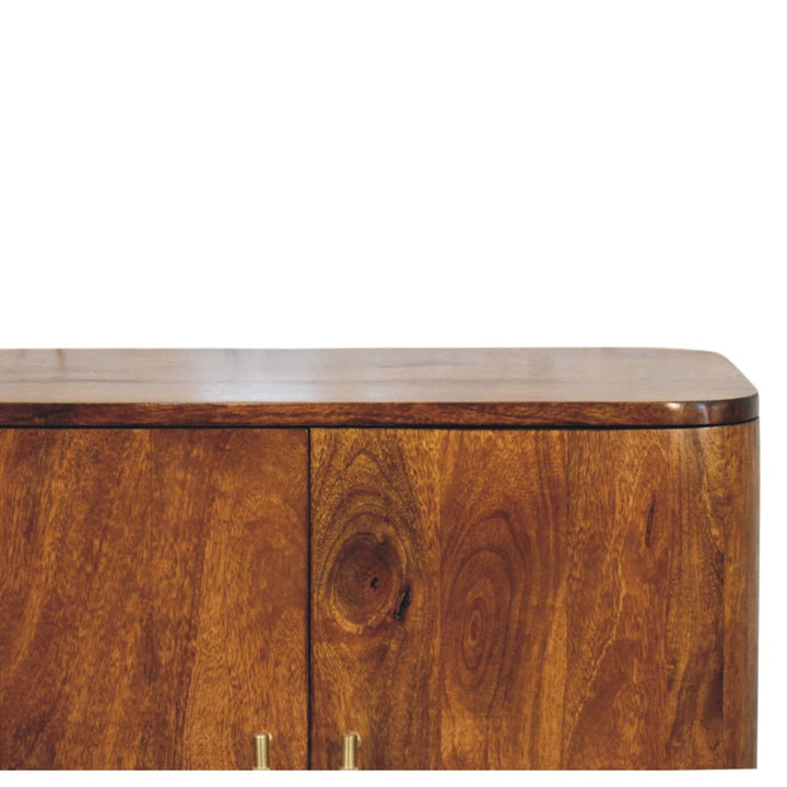 Mid-Century Modern Linden Sideboard - Solid Mango Wood Buffet Cabinet for Dining Room - product view 5 showing...