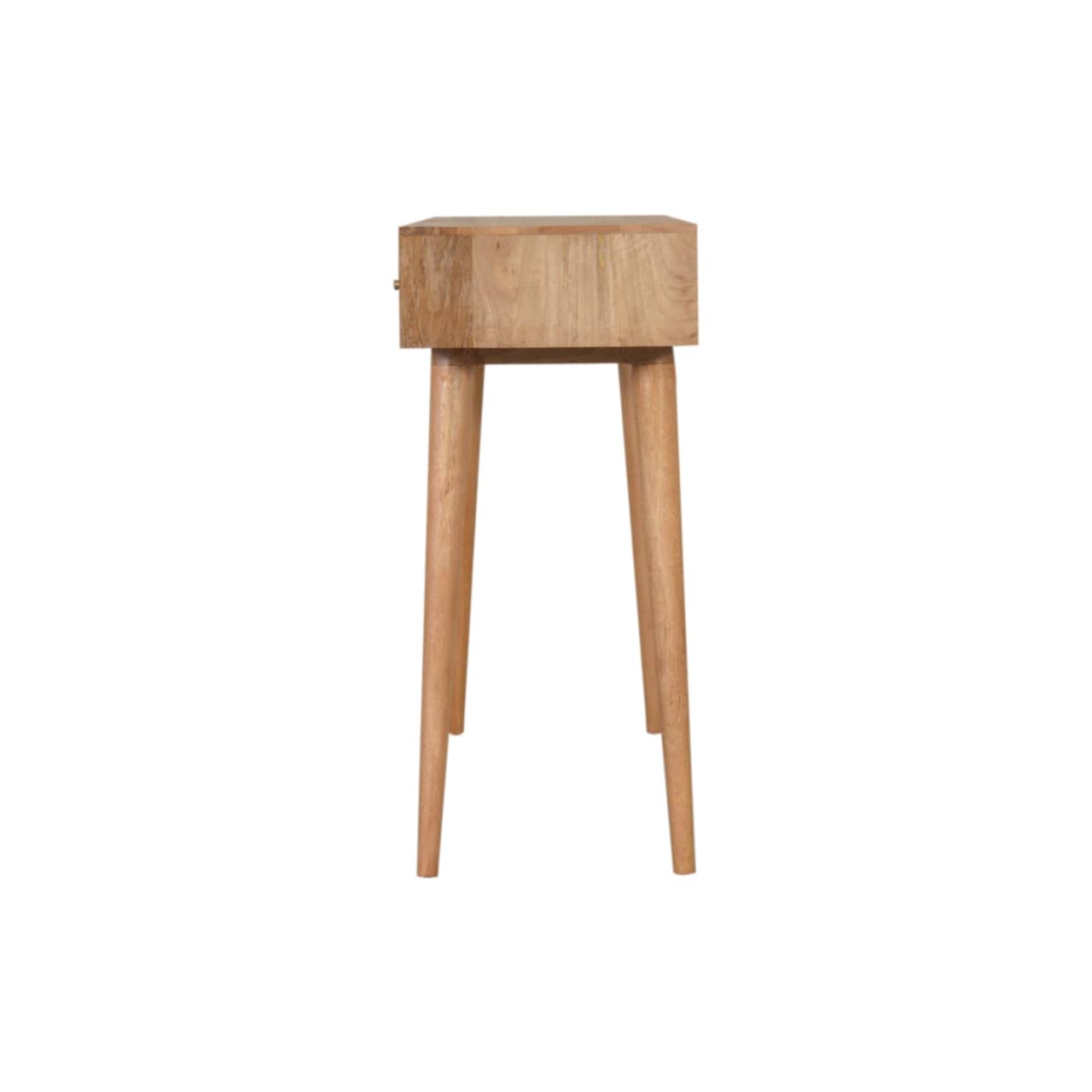 Mid-Century Modern Lisbon Console Table - Solid Mango Wood Hallway Console for Entryway - product view 7 showing...
