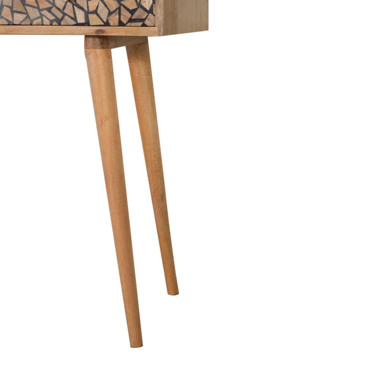 Mid-Century Modern Lisbon Console Table - Solid Mango Wood Hallway Console for Entryway - product view 6 showing...
