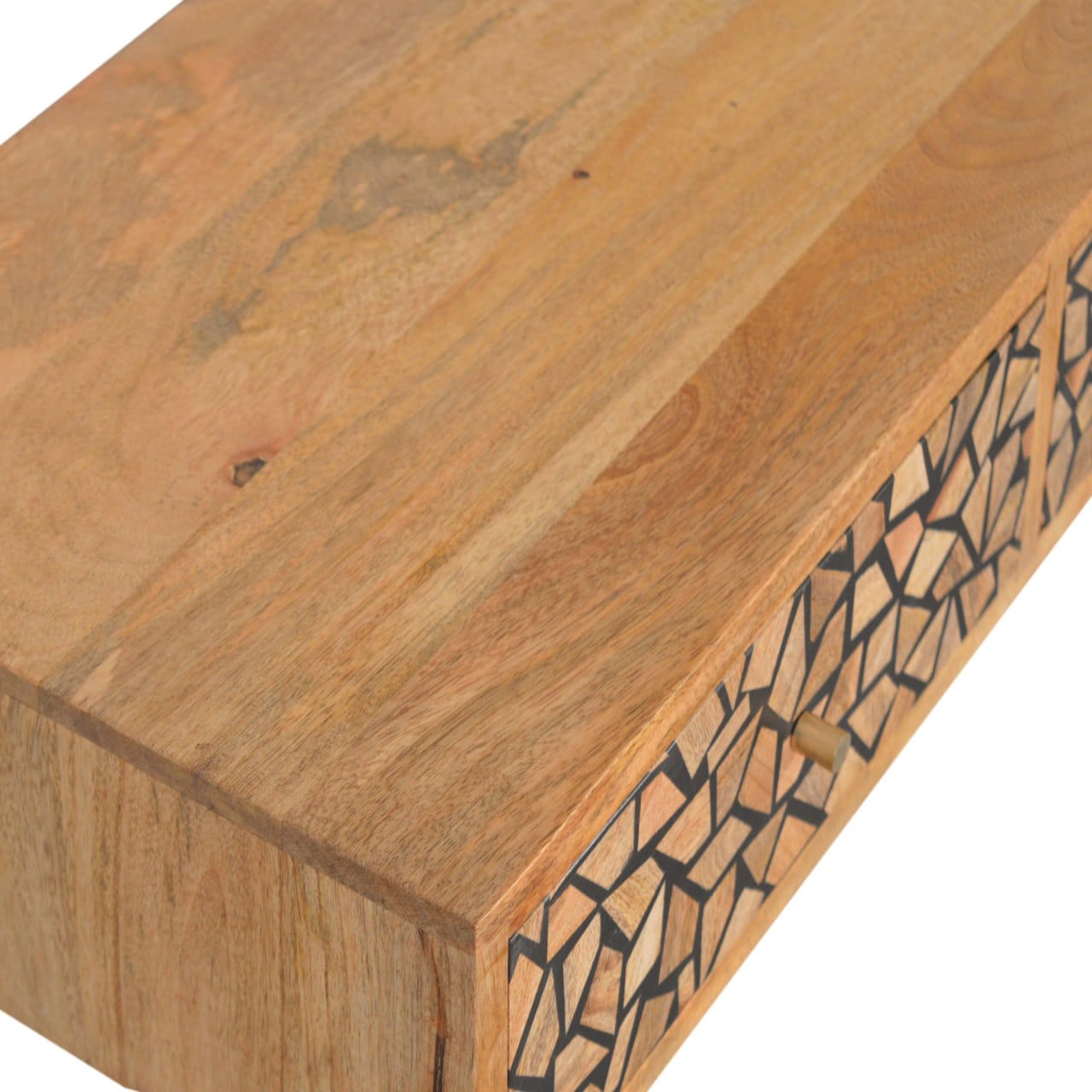 Mid-Century Modern Lisbon Console Table - Solid Mango Wood Hallway Console for Entryway - product view 4 showing...