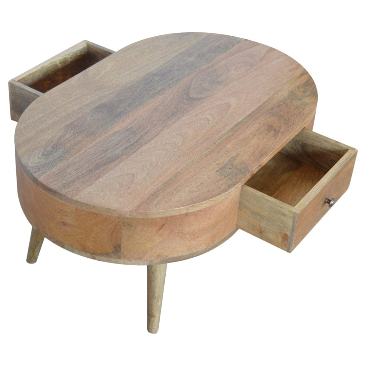 Mid-Century Modern London Coffee Table - Solid Mango Wood Center Table for Living Room - product view 6 showing...