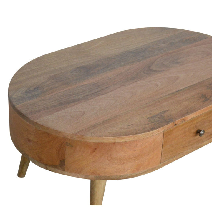 Mid-Century Modern London Coffee Table - Solid Mango Wood Center Table for Living Room - product view 5 showing...