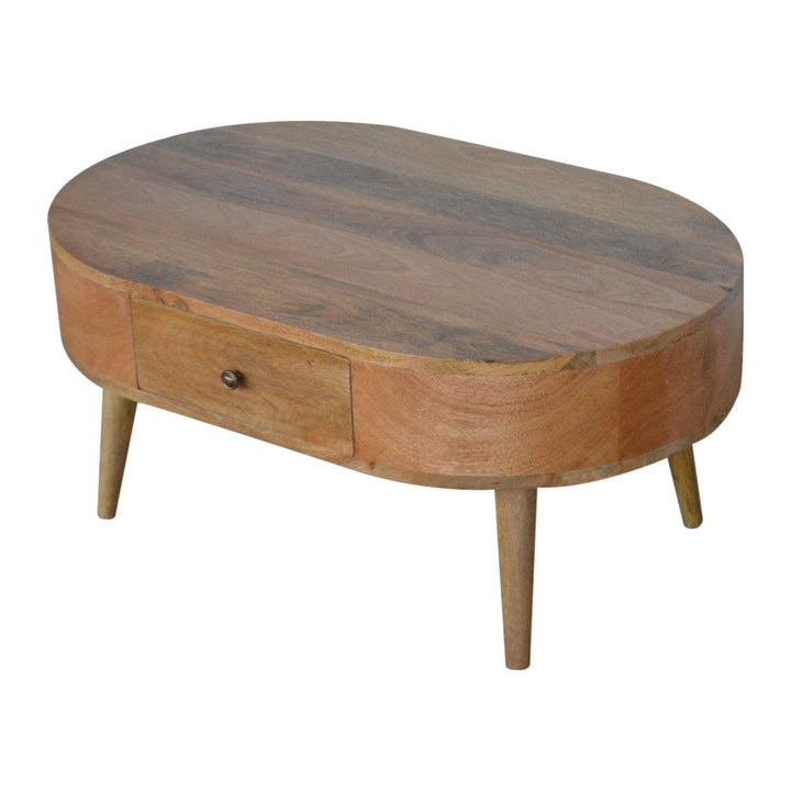 Mid-Century Modern London Coffee Table - Solid Mango Wood Center Table for Living Room - product view 3 showing...
