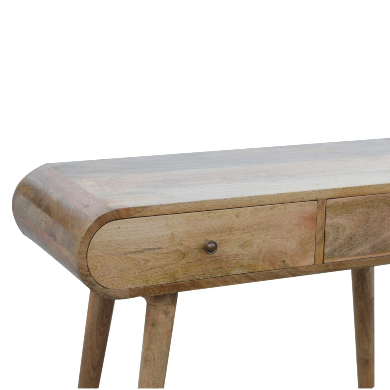 Mid-Century Modern London Console Table - Solid Mango Wood Hallway Console for Entryway - product view 4 showing...
