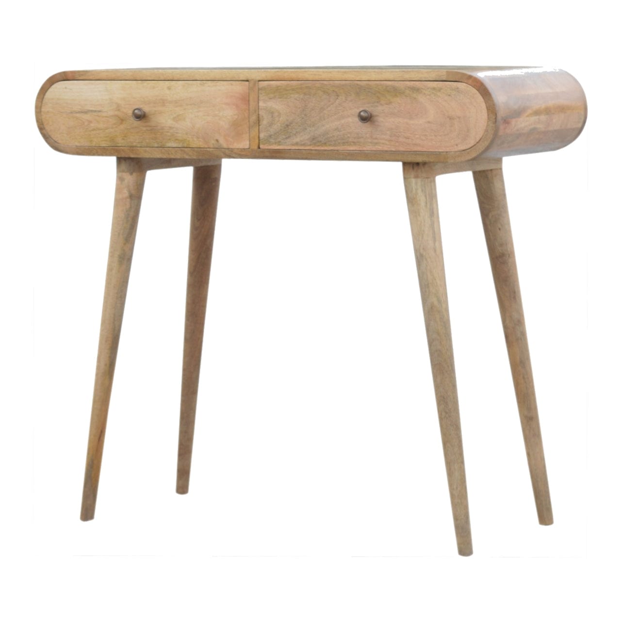 Mid-Century Modern London Console Table - Solid Mango Wood Hallway Console for Entryway - product view 3 showing...
