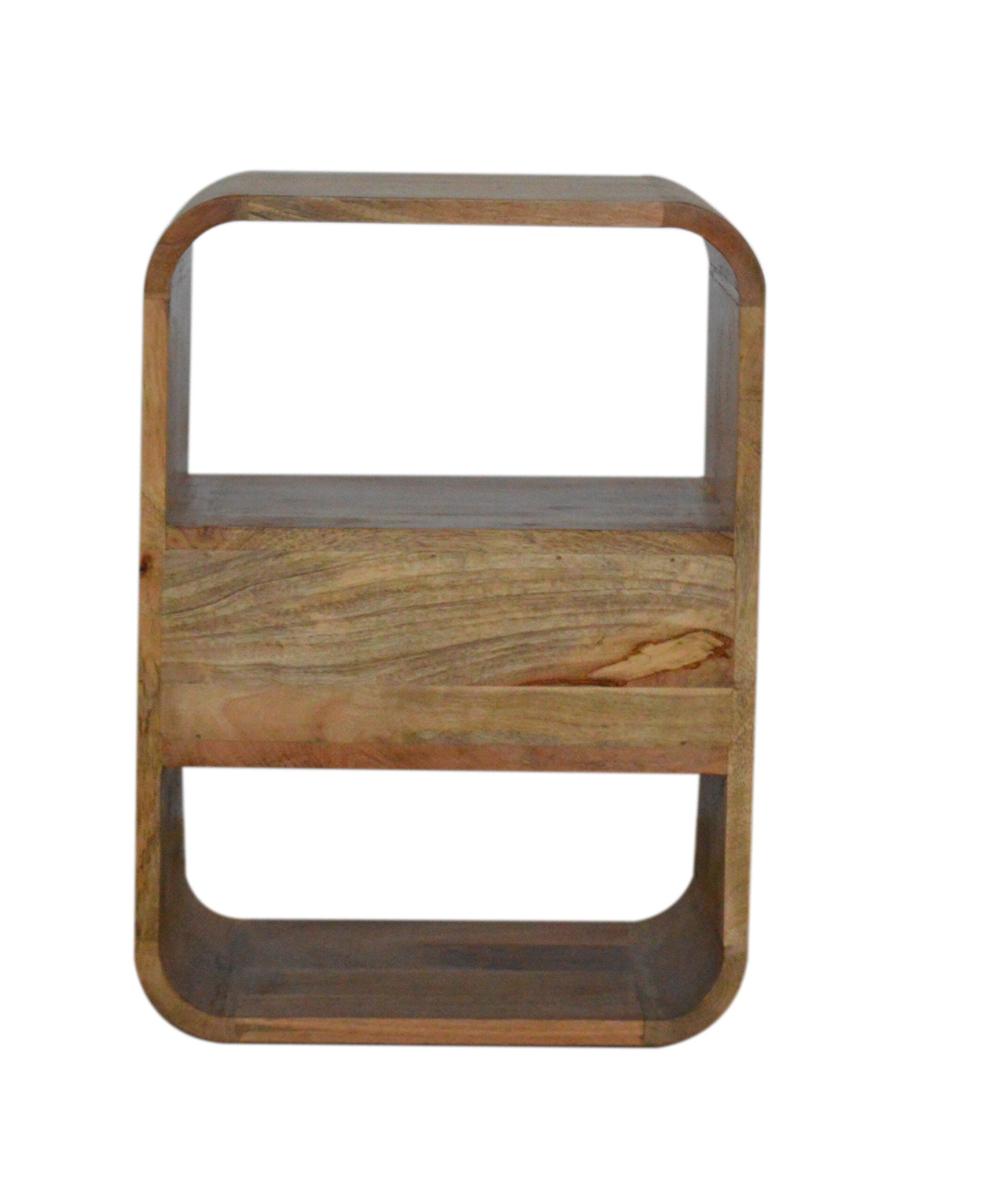 London Nightstand - Solid Mango Wood Bedside Table for Bedroom - product view 8 showing handcrafted solid mango wood...