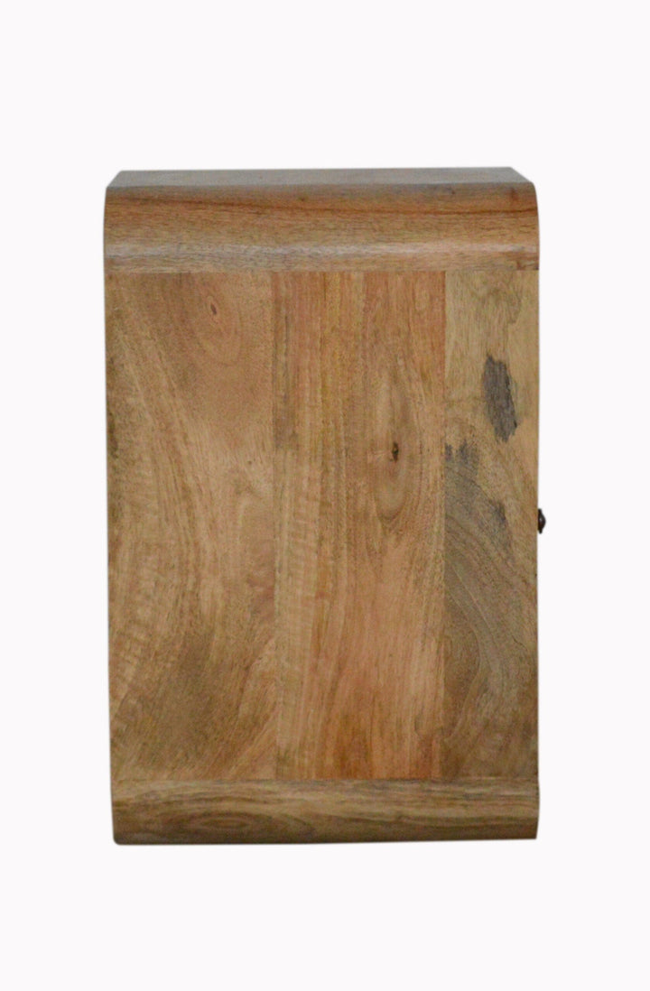 London Nightstand - Solid Mango Wood Bedside Table for Bedroom - product view 7 showing handcrafted solid mango wood...