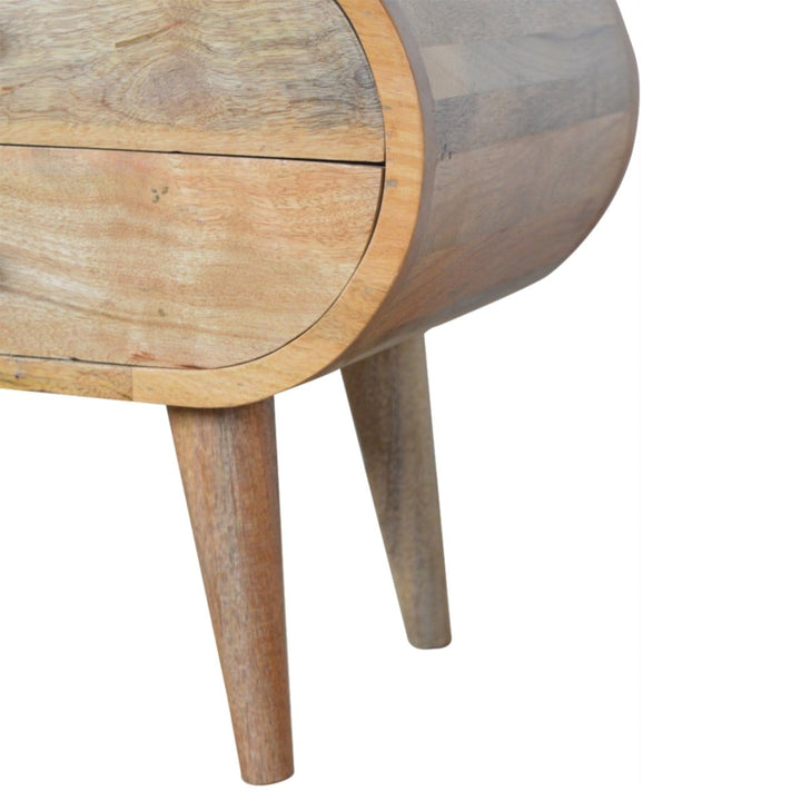 Mid-Century Modern London TV Stand - Solid Mango Wood Entertainment Center for Living Room - product view 6 showing...