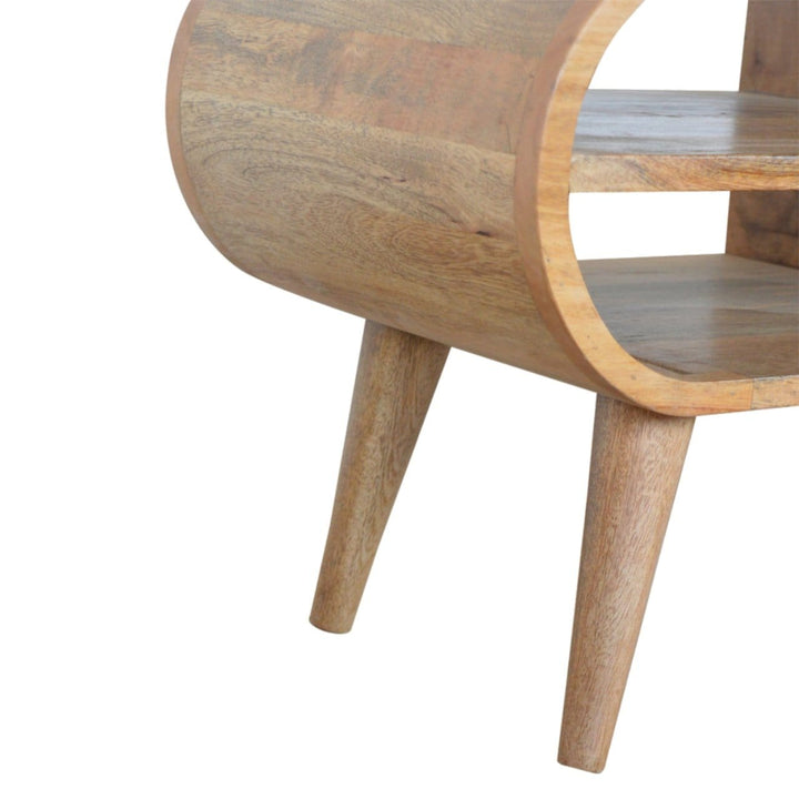 Mid-Century Modern London TV Stand - Solid Mango Wood Entertainment Center for Living Room - product view 5 showing...