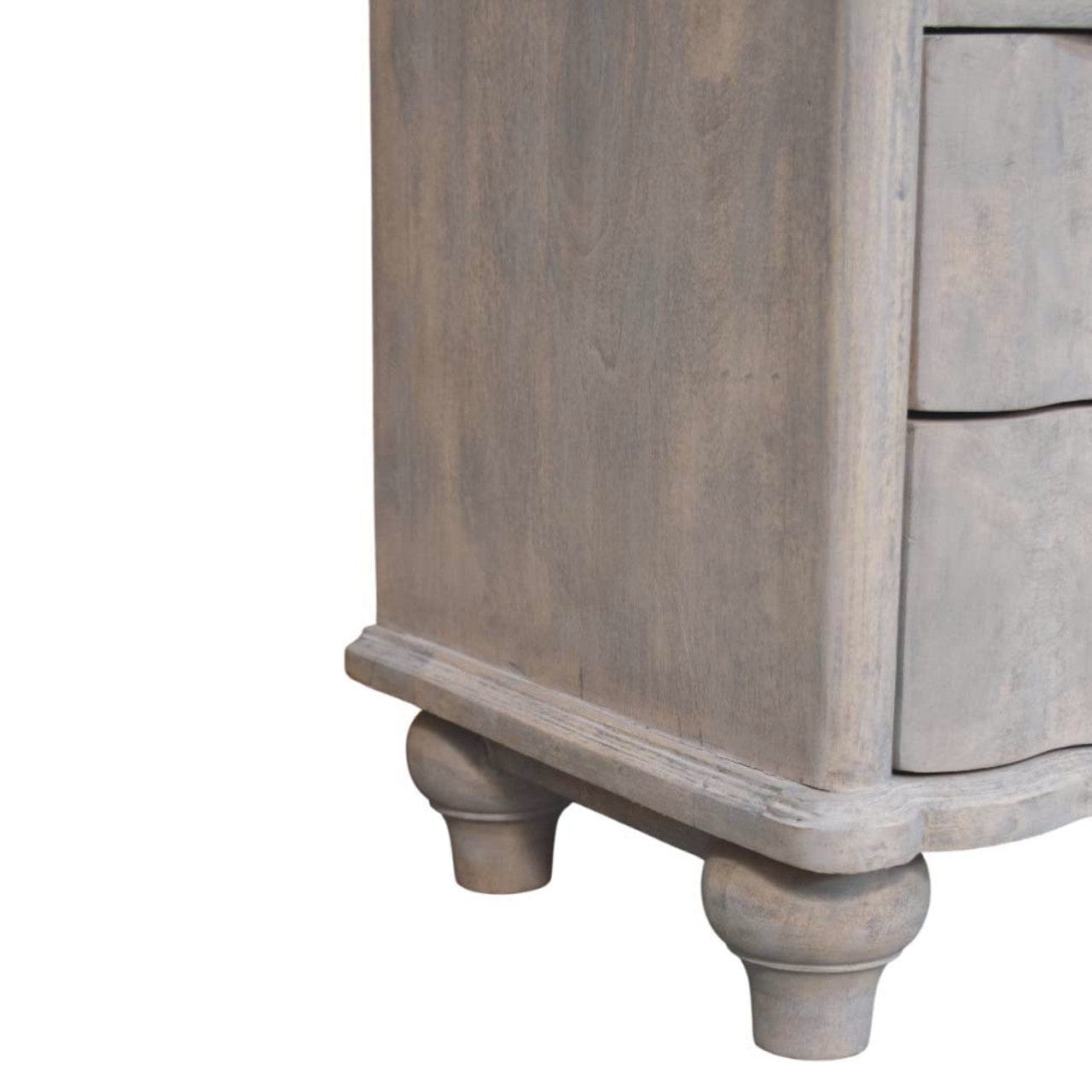 Lucia Nightstand - Solid Mango Wood Bedside Table for Bedroom - product view 8 showing handcrafted solid mango wood...