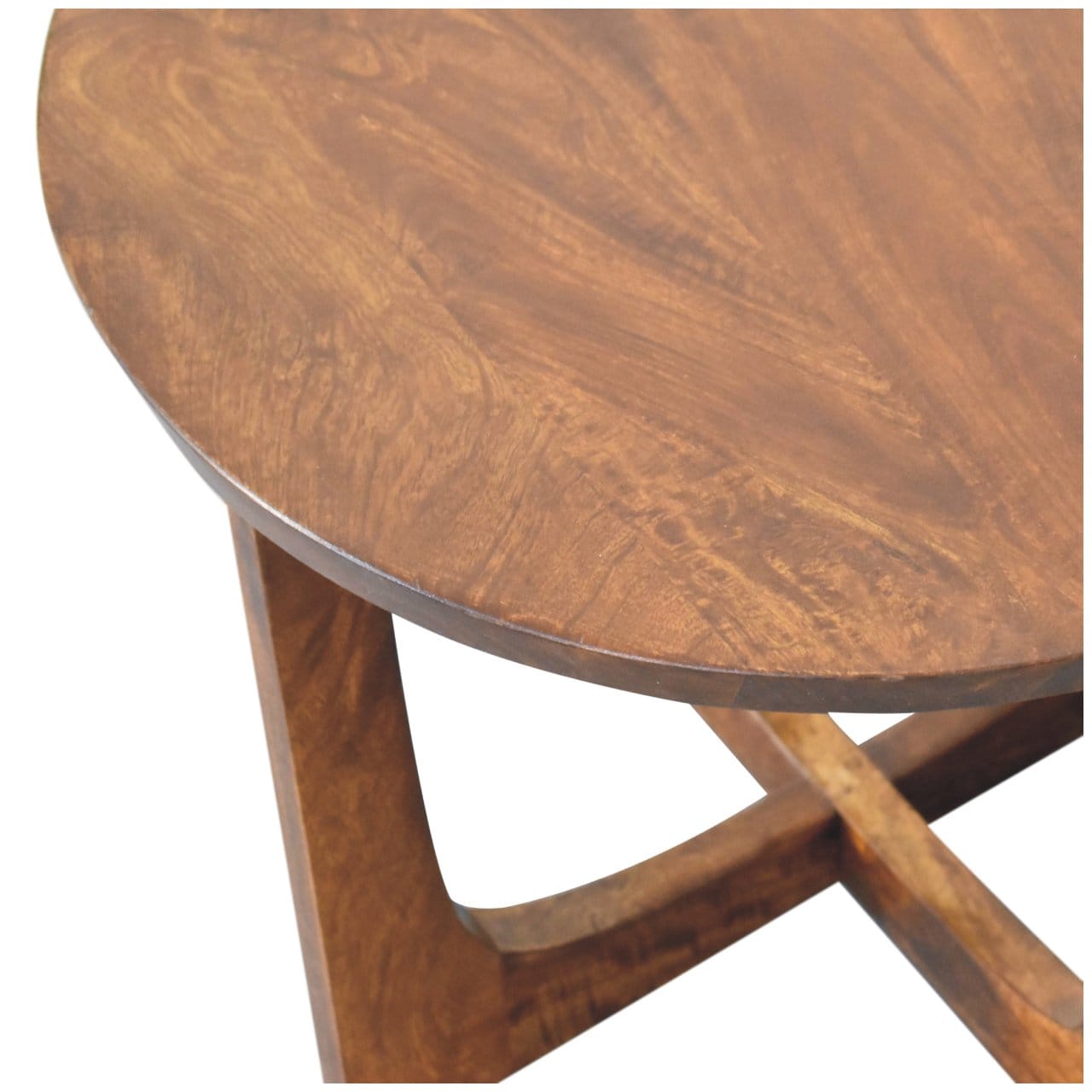 Mid-Century Modern Lulu End Table - Solid Mango Wood Side Table for Living Room - product view 7 showing handcrafted...