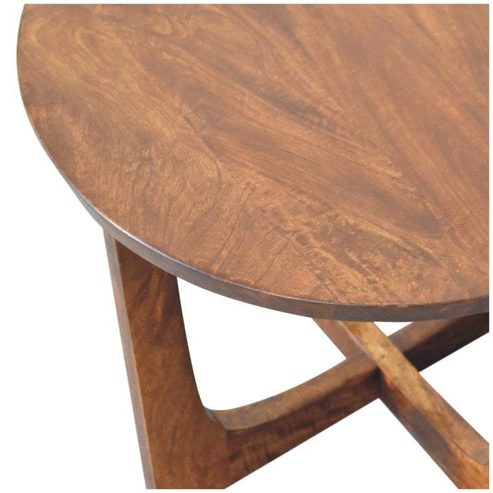 Mid-Century Modern Lulu End Table - Solid Mango Wood Side Table for Living Room - product view 7 showing handcrafted...