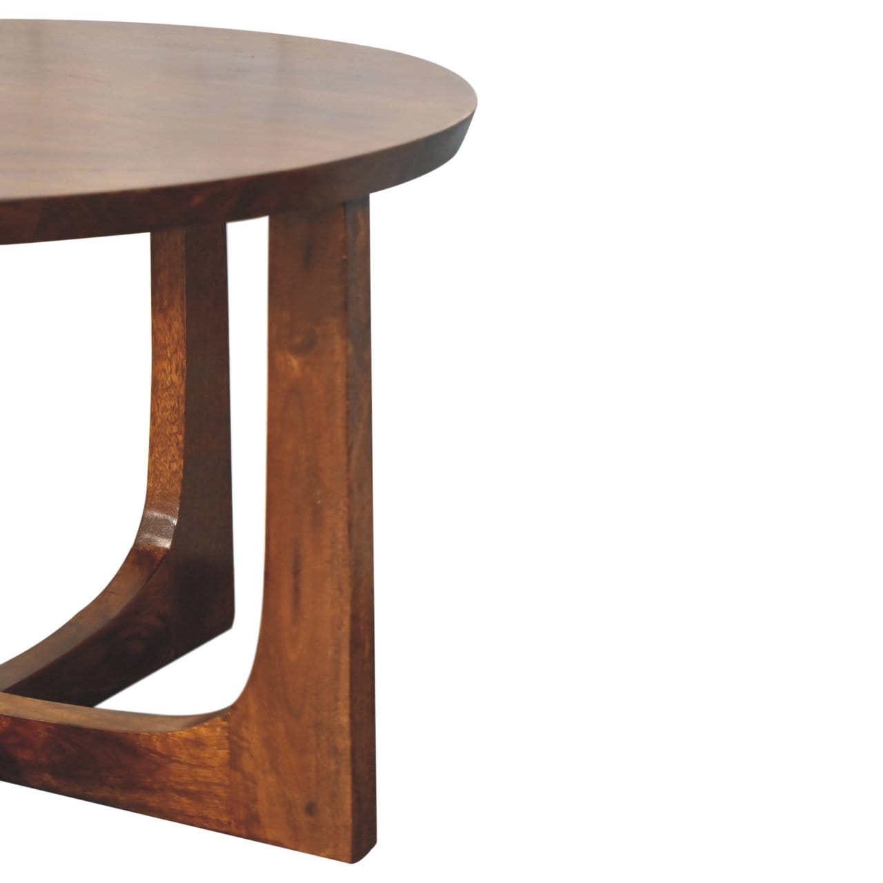 Mid-Century Modern Lulu End Table - Solid Mango Wood Side Table for Living Room - product view 6 showing handcrafted...