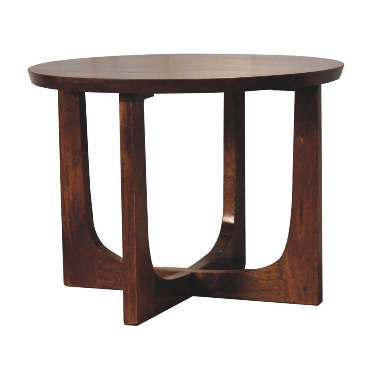 Mid-Century Modern Lulu End Table - Solid Mango Wood Side Table for Living Room - product view 3 showing handcrafted...