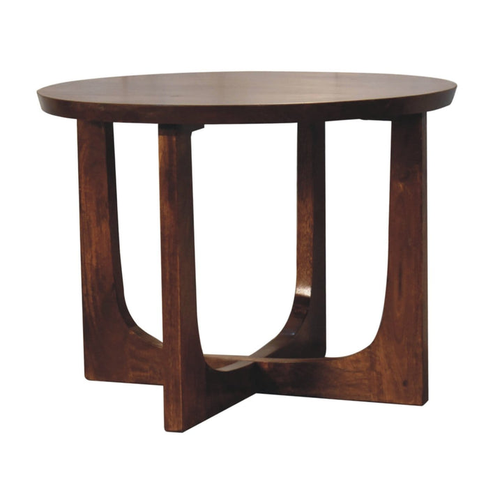 Mid-Century Modern Lulu End Table - Solid Mango Wood Side Table for Living Room - product view 3 showing handcrafted...