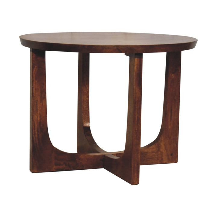 Mid-Century Modern Lulu End Table - Solid Mango Wood Side Table for Living Room - product view 2 showing handcrafted...