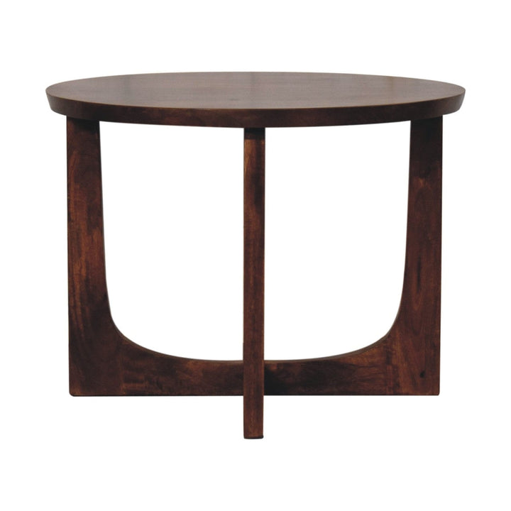 Mid-Century Modern Lulu End Table - Solid Mango Wood Side Table for Living Room - main view showing handcrafted solid...