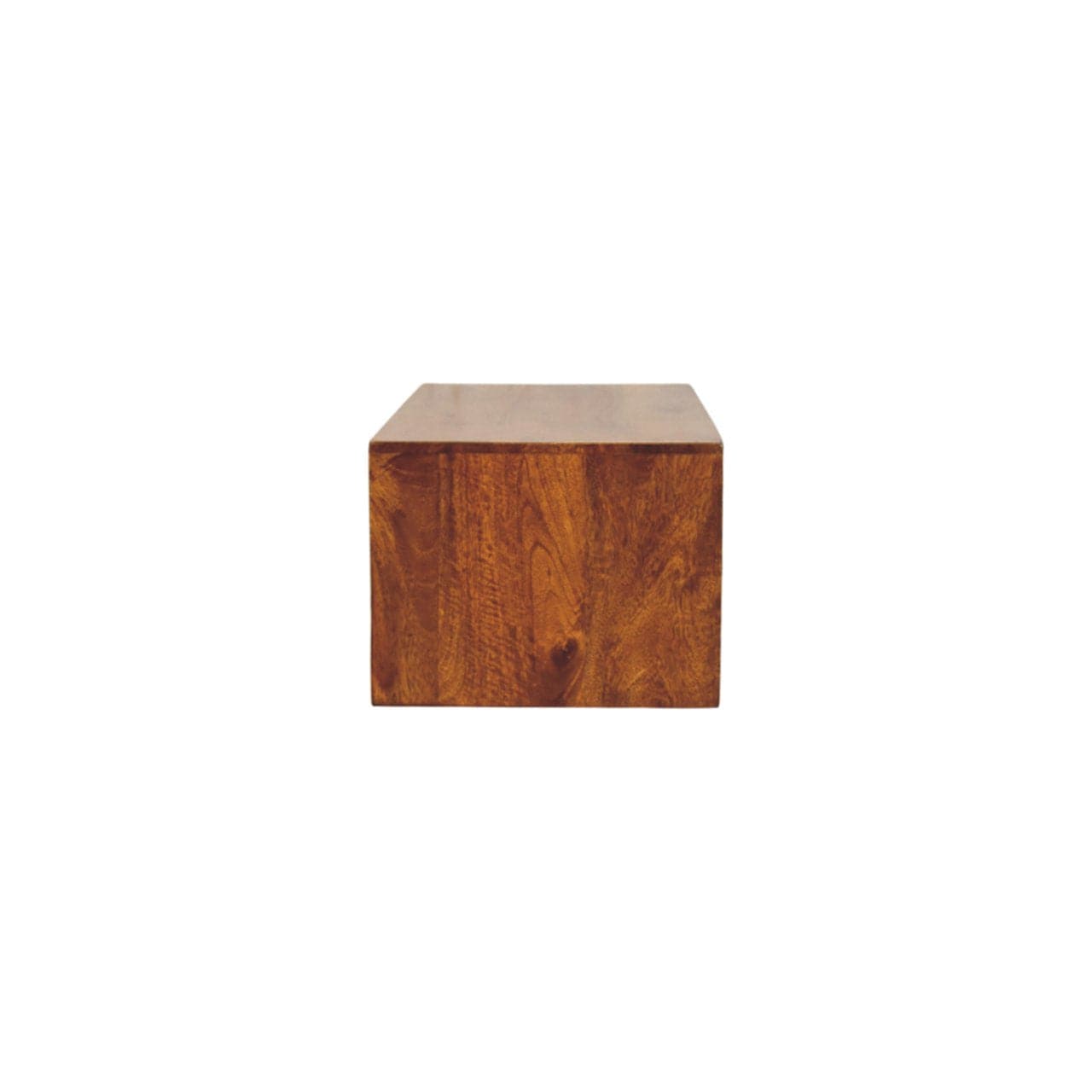 Mid-Century Modern Lunar Chestnut Wall Mounted TV Stand - Solid Mango Wood Floating Media Unit - product view 8 showing...