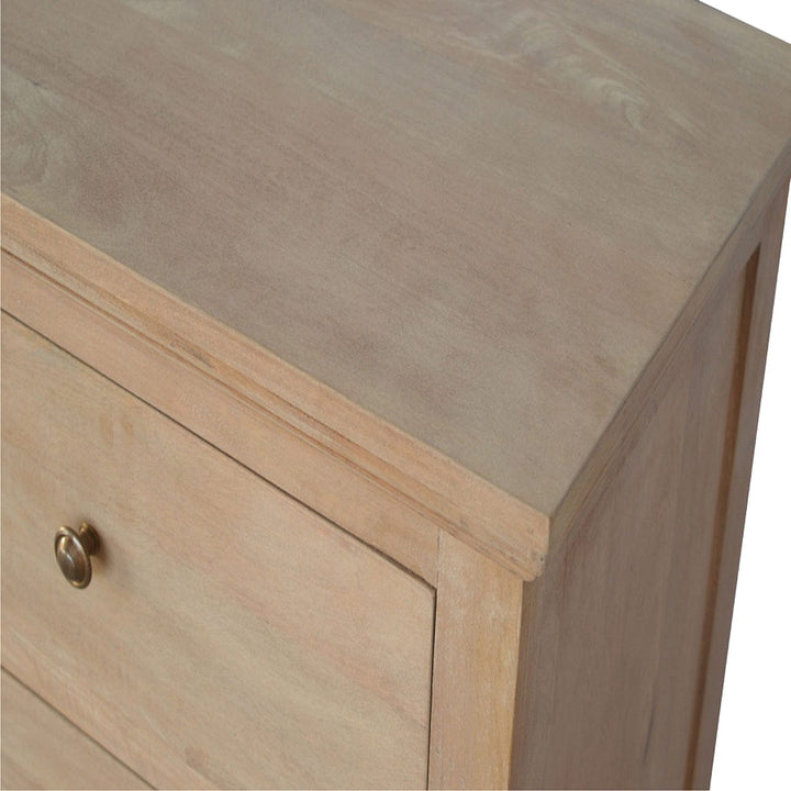 Mid-Century Modern Mango Wood Dresser - Solid Mango Wood Storage Chest for Bedroom - product view 8 showing handcrafted...