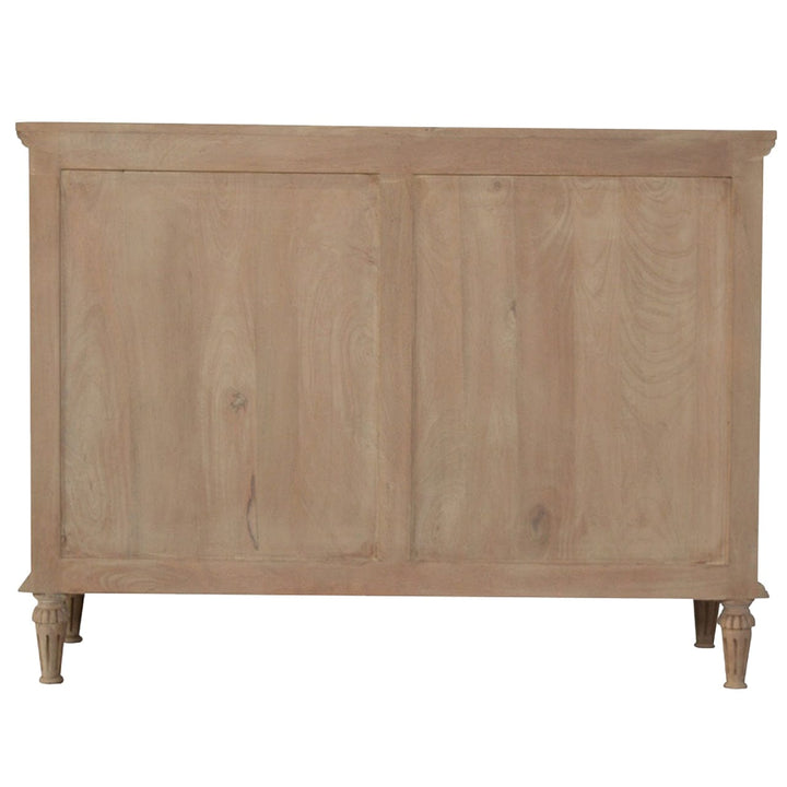 Mid-Century Modern Mango Wood Dresser - Solid Mango Wood Storage Chest for Bedroom - product view 7 showing handcrafted...