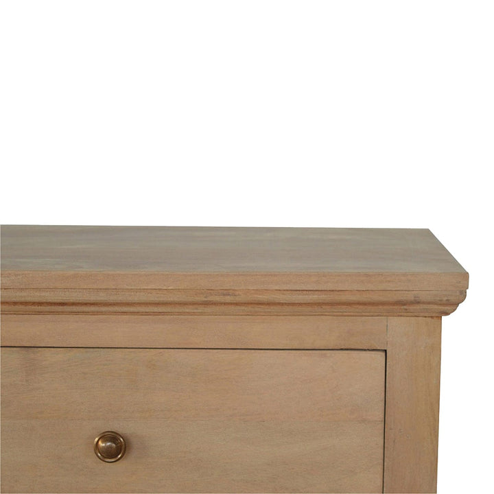 Mid-Century Modern Mango Wood Dresser - Solid Mango Wood Storage Chest for Bedroom - product view 3 showing handcrafted...