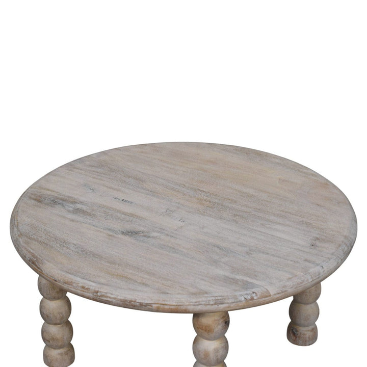 Rustic Marcellus Coffee Table - Solid Mango Wood Center Table for Living Room - product view 4 showing handcrafted solid...