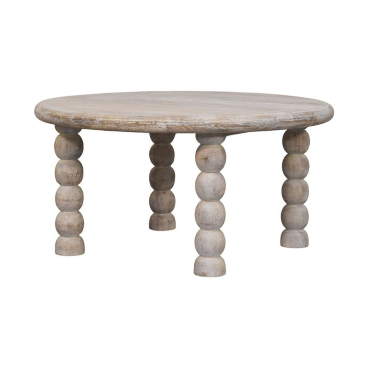 Rustic Marcellus Coffee Table - Solid Mango Wood Center Table for Living Room - product view 3 showing handcrafted solid...