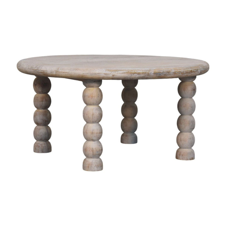 Rustic Marcellus Coffee Table - Solid Mango Wood Center Table for Living Room - product view 2 showing handcrafted solid...