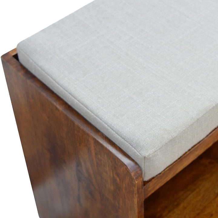 Rustic Mud Linen Shoe Bench - Solid Mango Wood Seating Furniture for Entryway - product view 5 showing handcrafted solid...