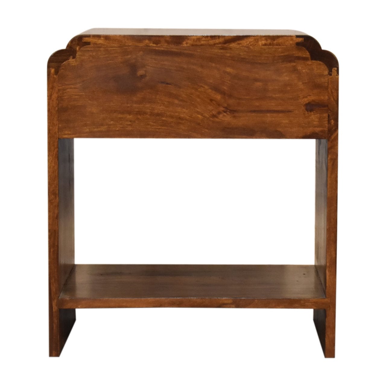 Mid-Century Modern Newton Nightstand - Solid Mango Wood Bedside Table for Bedroom - product view 9 showing handcrafted...