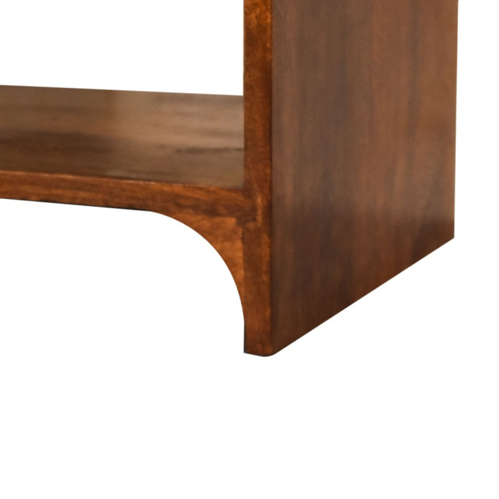 Mid-Century Modern Newton Nightstand - Solid Mango Wood Bedside Table for Bedroom - product view 7 showing handcrafted...