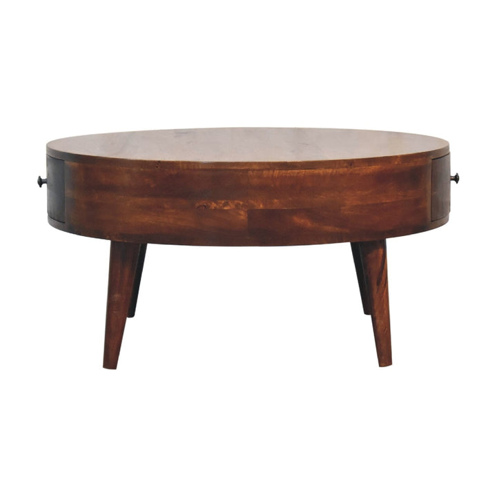Mid-Century Modern Odyssey Coffee Table - Solid Mango Wood Center Table for Living Room - product view 9 showing...