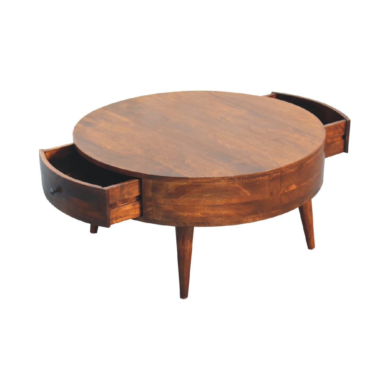 Mid-Century Modern Odyssey Coffee Table - Solid Mango Wood Center Table for Living Room - product view 7 showing...