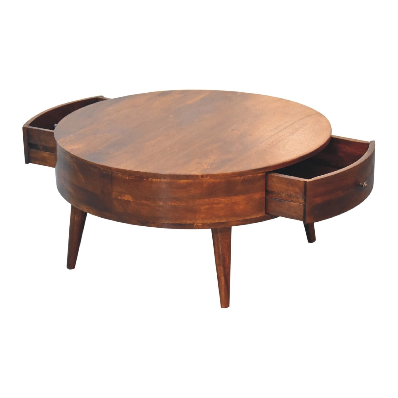 Mid-Century Modern Odyssey Coffee Table - Solid Mango Wood Center Table for Living Room - product view 6 showing...