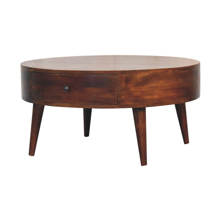 Mid-Century Modern Odyssey Coffee Table - Solid Mango Wood Center Table for Living Room - product view 3 showing...