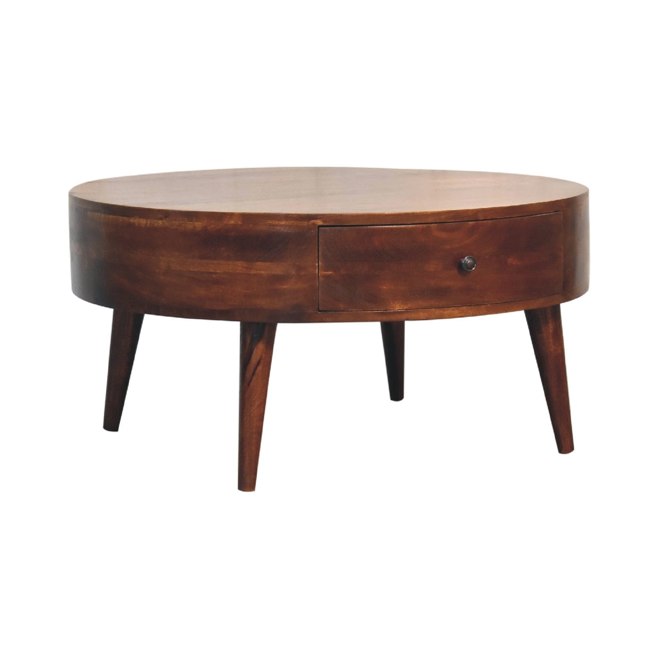 Mid-Century Modern Odyssey Coffee Table - Solid Mango Wood Center Table for Living Room - product view 2 showing...