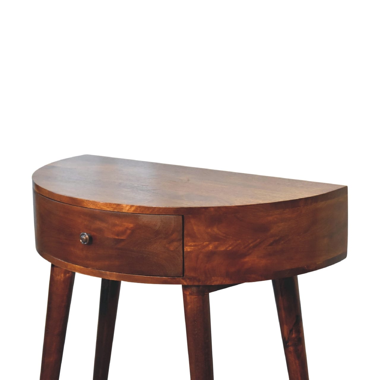 Mid-Century Modern Console Table - Solid Mango Wood Hallway Console for Entryway - product view 6 showing handcrafted...