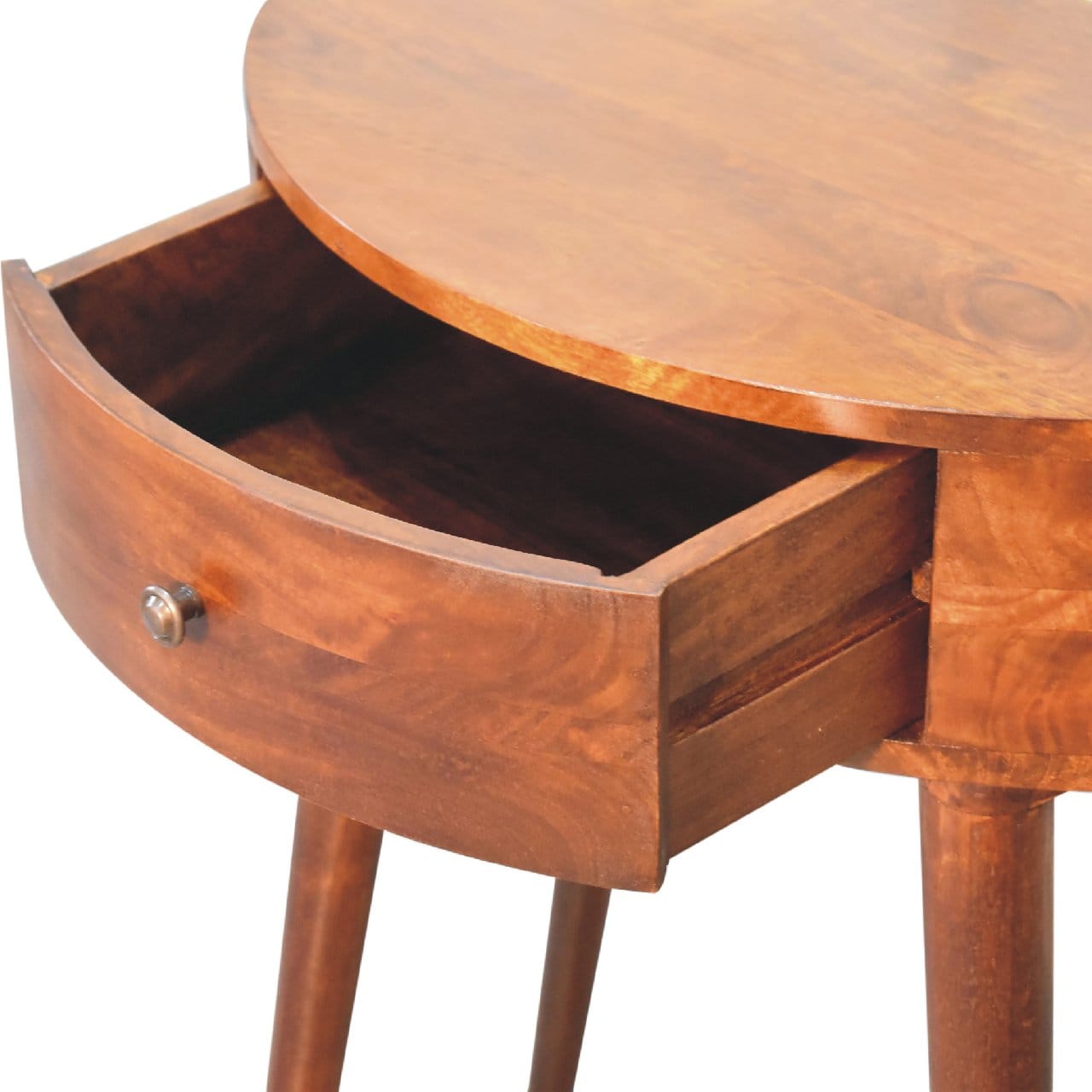 Mid-Century Modern Console Table - Solid Mango Wood Hallway Console for Entryway - product view 5 showing handcrafted...