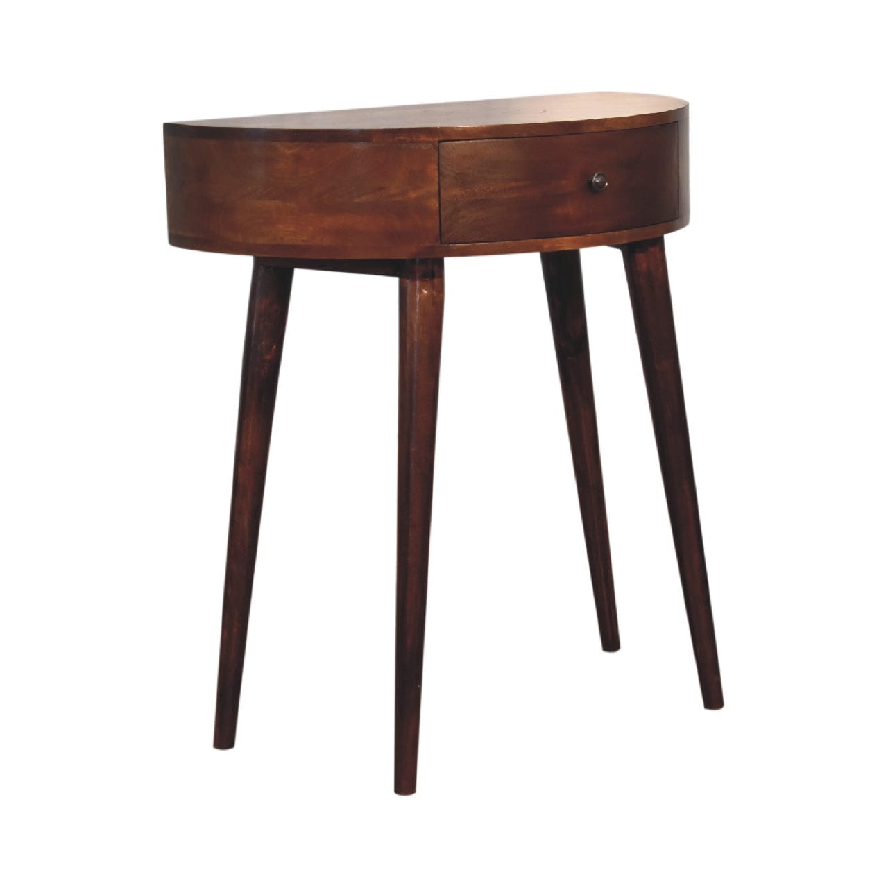 Mid-Century Modern Console Table - Solid Mango Wood Hallway Console for Entryway - product view 2 showing handcrafted...
