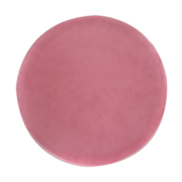 Mid-Century Modern Pink Footstool - Solid Mango Wood Accent Stool for Living Room - product view 7 showing handcrafted...