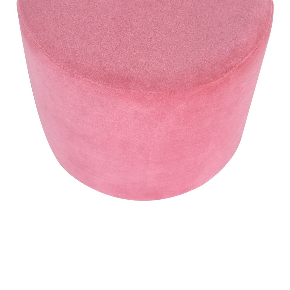 Mid-Century Modern Pink Footstool - Solid Mango Wood Accent Stool for Living Room - product view 3 showing handcrafted...