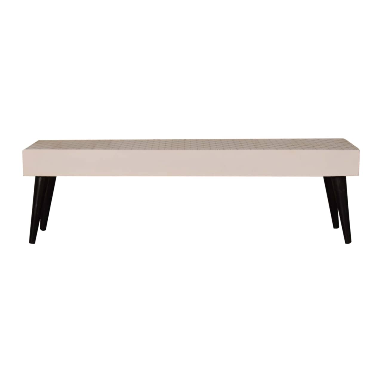 Mid-Century Modern Prima Coffee Table - Solid Mango Wood Center Table for Living Room - main view showing handcrafted...