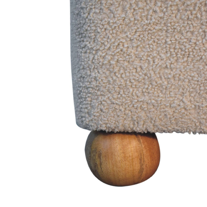 Serenity Footstool - Solid Mango Wood Accent Stool for Living Room - product view 9 showing handcrafted solid mango wood...