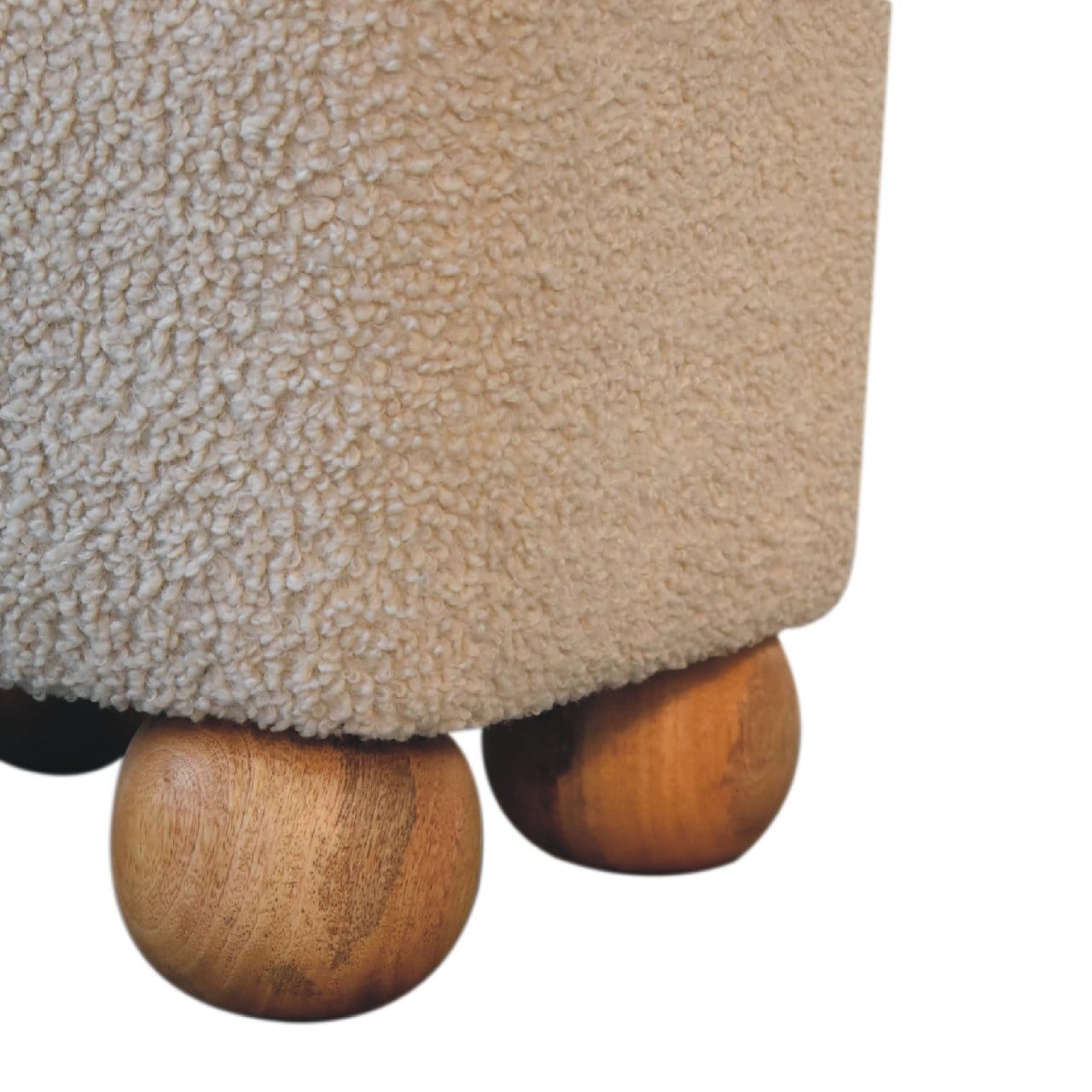 Serenity Footstool - Solid Mango Wood Accent Stool for Living Room - product view 8 showing handcrafted solid mango wood...