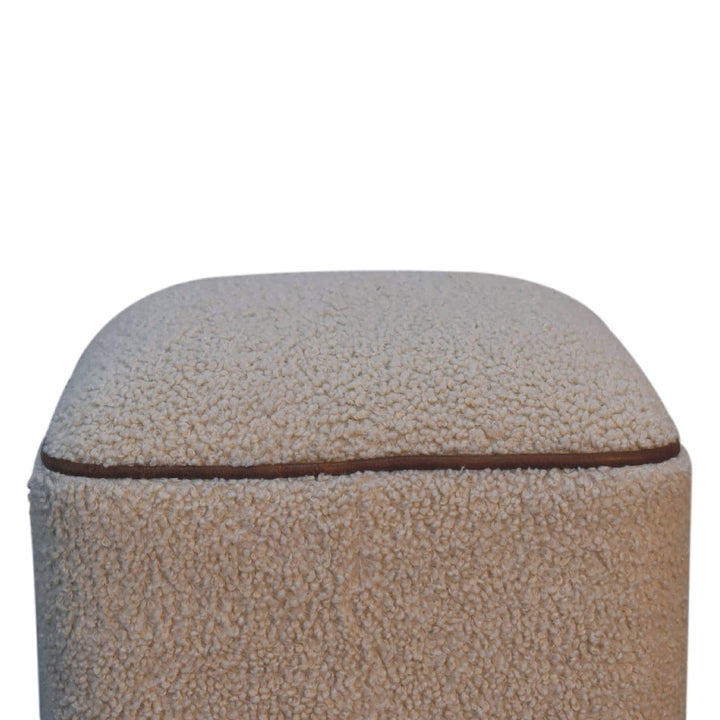 Serenity Footstool - Solid Mango Wood Accent Stool for Living Room - product view 5 showing handcrafted solid mango wood...